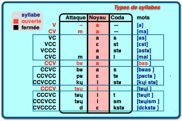 Types de syllabes